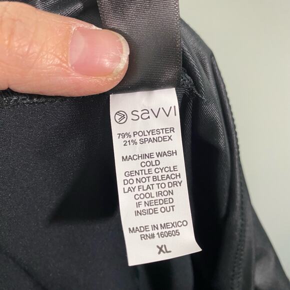 Savvi Women’s Sheen Black Side Pocket Code Bike Shorts Size XL NWT - Picture 8 of 9